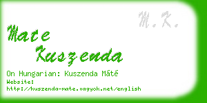 mate kuszenda business card